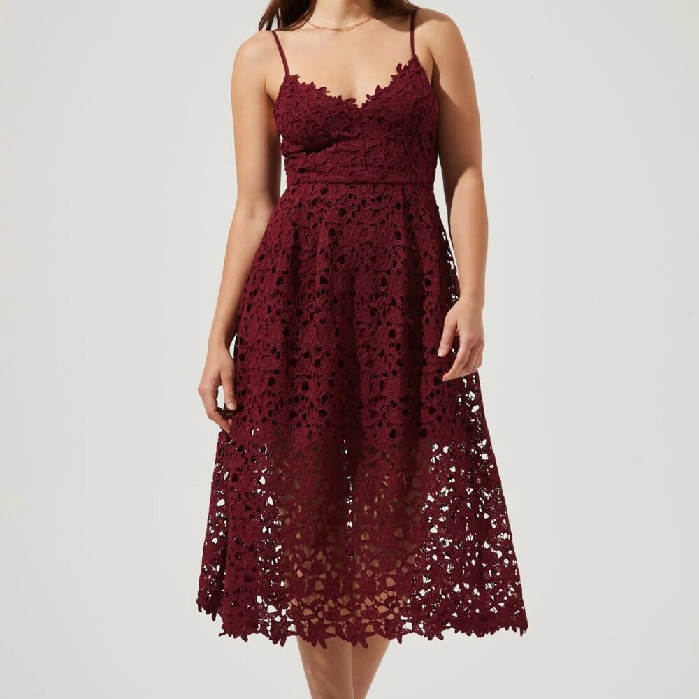 Lace A-line Midi Dress